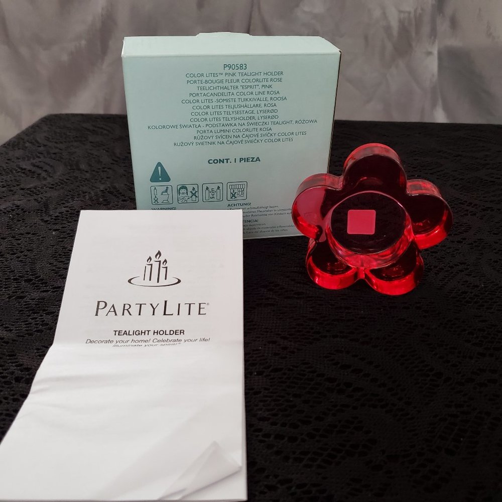NIB PartyLite Color Lites pink tealight holder